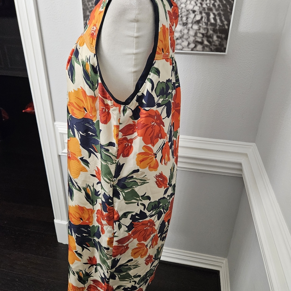 Oscar de la renta 100% silk floral tropical dress size 10 - Picture 4 of 9